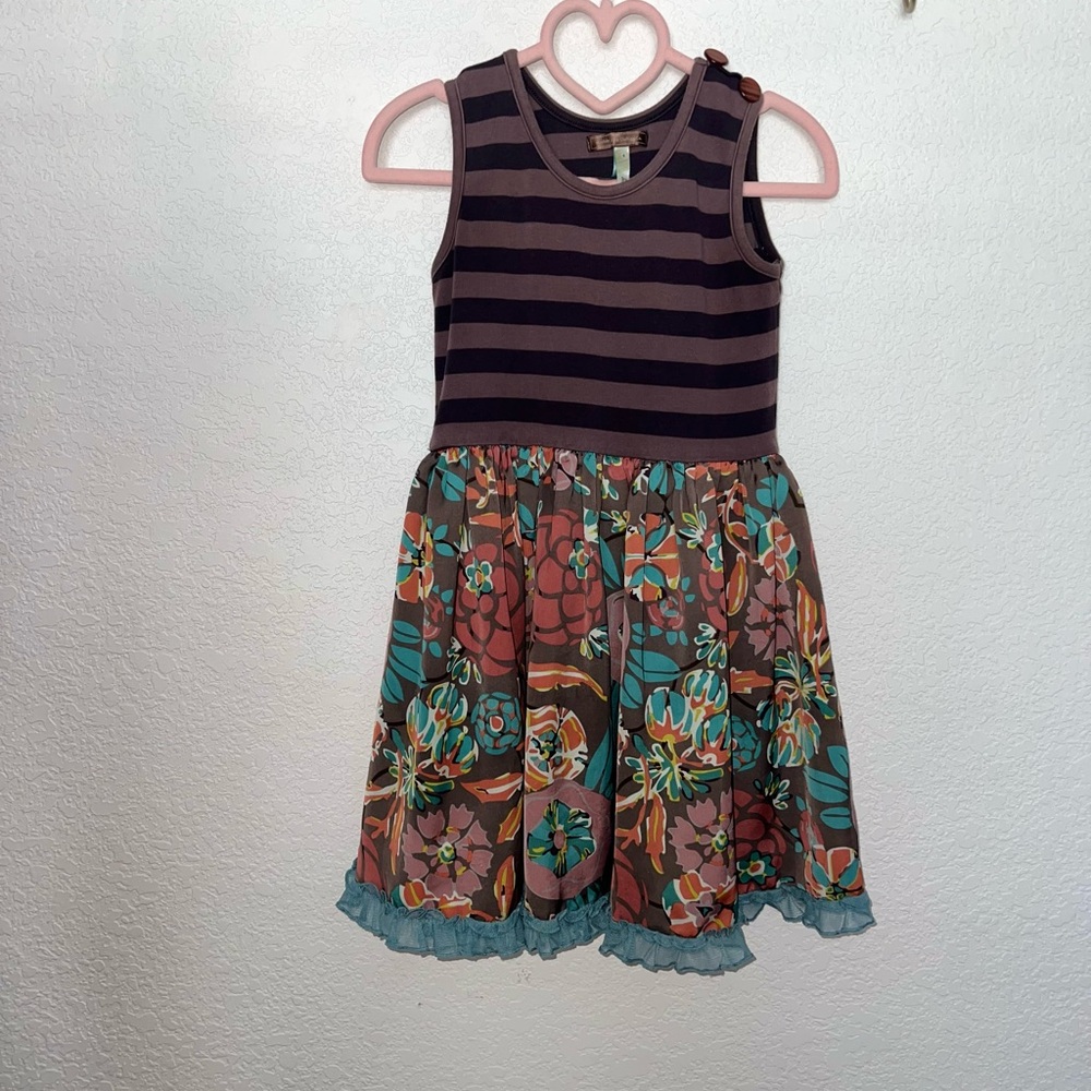 MJ Striped and Floral Kids Dress